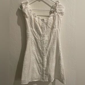 White Floral Boutique Mini Dress